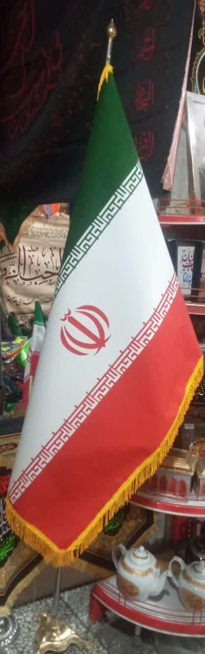 پرچم تشریفات ایران جنس ساتن و مخمل لمینت شده